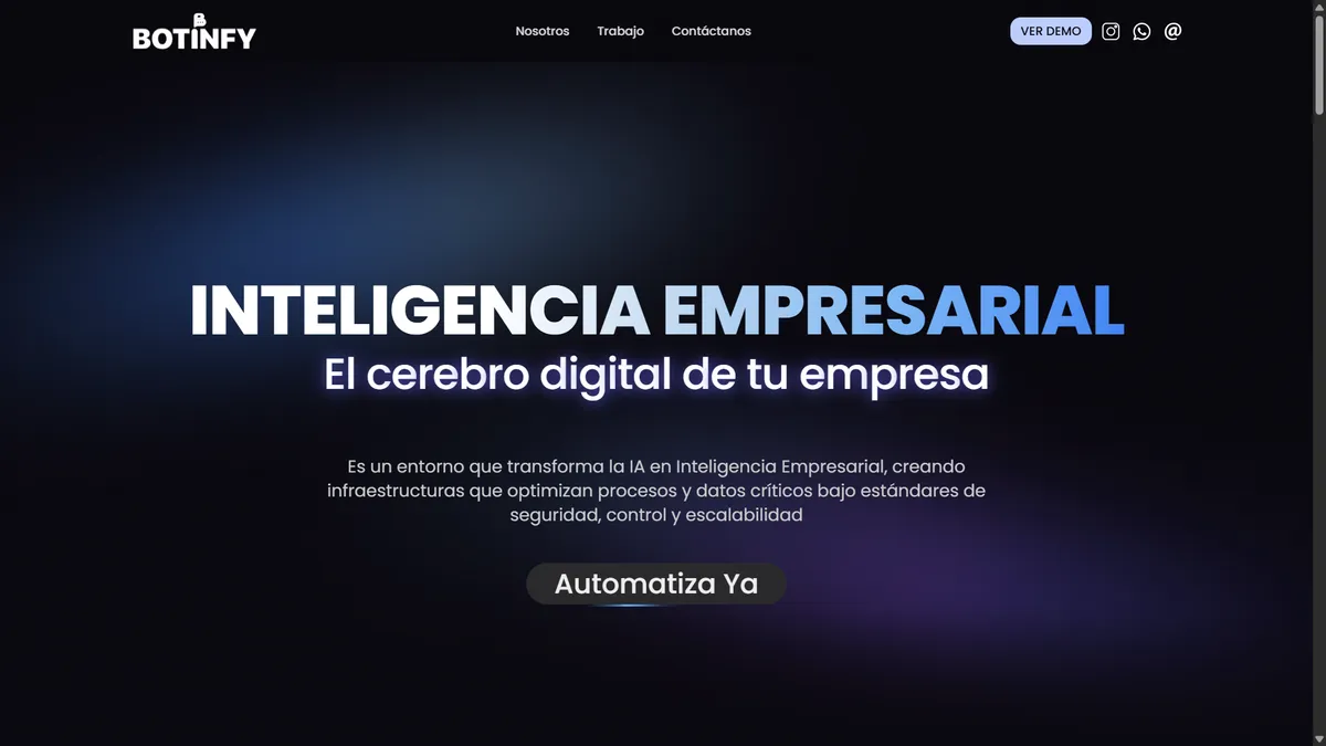Sitio web corporativo de Botinfy